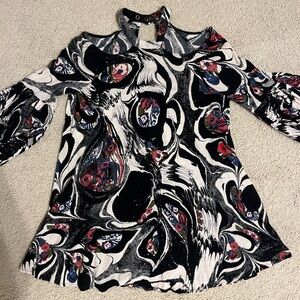 Free People Black and White Patterned Dress